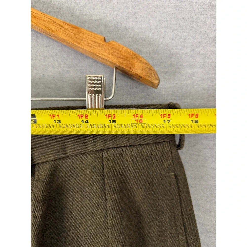 Polo Ralph Lauren Mens Pleated Cotton Twill Military Pants Brown Fits 34x30 90s